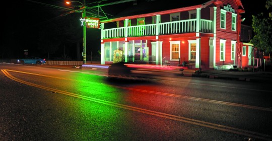 The Washoe’s new owner gave the landmark a fresh coat of red paint. (Photo / Chris Hardy)