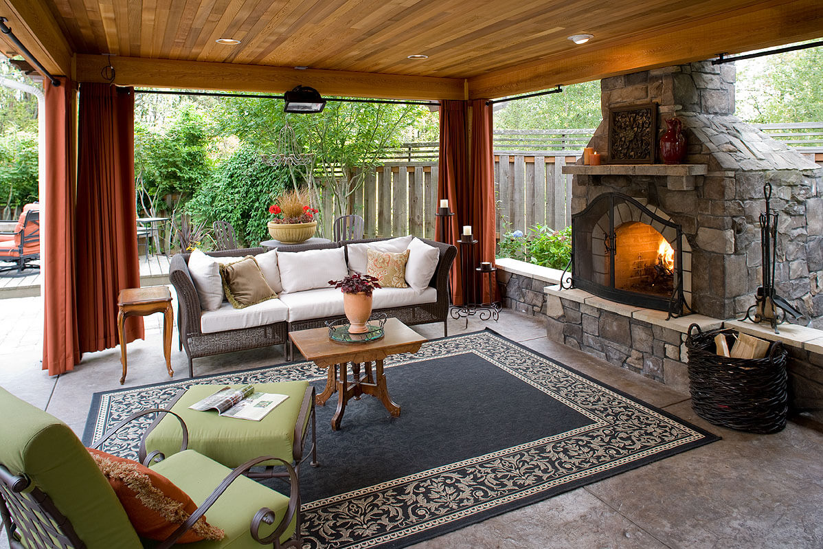 Outdoor Living Room And Attached Patio