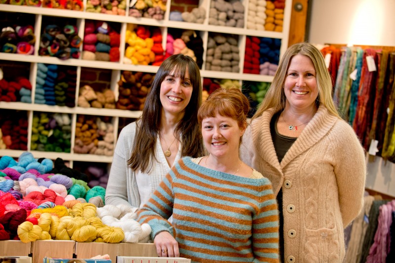 The owners of Cast Away Folk, from left, Leslee Fiorella, Justine Malone, and Isla Corbett at Cast Away + Folk in Santa Rosa, Calif., on January 16, 2014. (Alvin Jornada