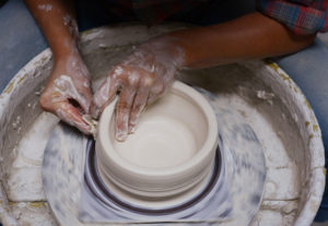 Ceramics artist Amy Halko working in her home studio near Lake Sonoma. October 6, 2013 (Photo: Erik Castro/for The Press Democrat)
