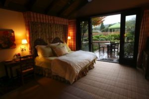 The guest suite at Landmark Vineyard has a porch overlooking the vineyards in the Sonoma Valley. (photo by John Burgess/The Press Democrat)