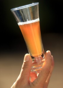 Fresh squeezed apple juice at Tilted Shed Ciderworks near Forestville. (photo by Kent Porter)