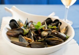 Steamed Mussels at Cafe Claudio in Sebastopol. (Alvin Jornada / The Press Democrat)