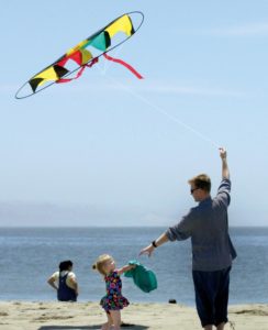 Flying a kite at Dillon Beach. (photo by Chris Chung)