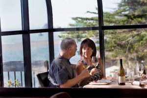 A couple dine at the River's End Restaurant and Inn. (photo by Charlie Gesell)