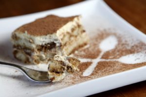 Homemade tiramisu at Risibisi Restaurant in Petaluma. (photo by Beth Schlanker)