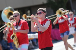 Montgomery High School band performs during the 2013 Luther Burbank Rose Parade & Festival. (photo by Crista Jeremiason)