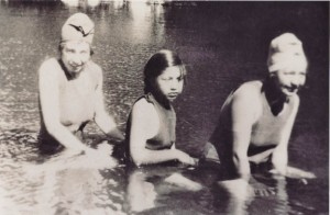 Women take a refreshing dip in the early 1900s. (Courtesy Suki Waters)