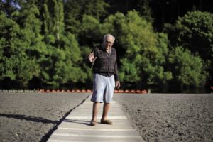 Johnson’s Beach Resort owner Clare Harris, 93, in Guerneville. 