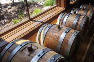 Old balsamic vinegar barrels in the dining room.