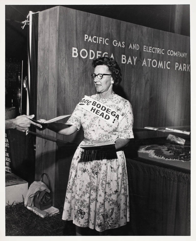 TAKING UP THE CAUSE: Hazel Bonnecke Mitchell, above, a waitress at the Tides Wharf Restaurant in Bodega Bay, led the petition-signing campaign against the proposed PG&E plant on Bodega Head. (photo courtesy Sonoma County Museum)
