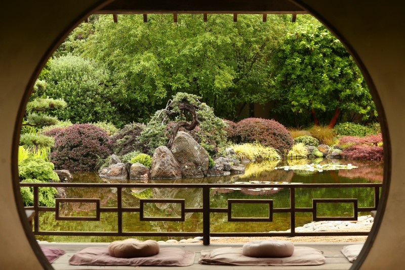 The meditation garden at Osmosis Day Spa Sanctuary, in Freestone, on Wednesday, June 26, 2013. (Christopher Chung/ 