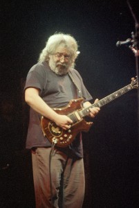 Jerry Garcia of the Grateful Dead performs in concert at New York's Madison Square Garden, Sept. 15, 1987. (AP Photo/Corey Struller)