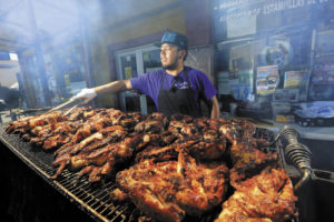 Jose Ojeda grills 400 chickens each weekend at El Brinquito Market & Meat in Sonoma. 