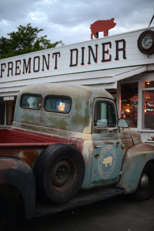 The 1954 International Harvester R-110 long bed pickup truck parked out front of The Fremont Diner in Sonoma, California. July 2, 2015. (Photo: Erik Castro