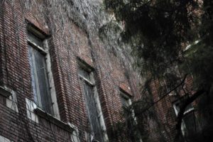 The vine-covered administration building that dates to 1908.