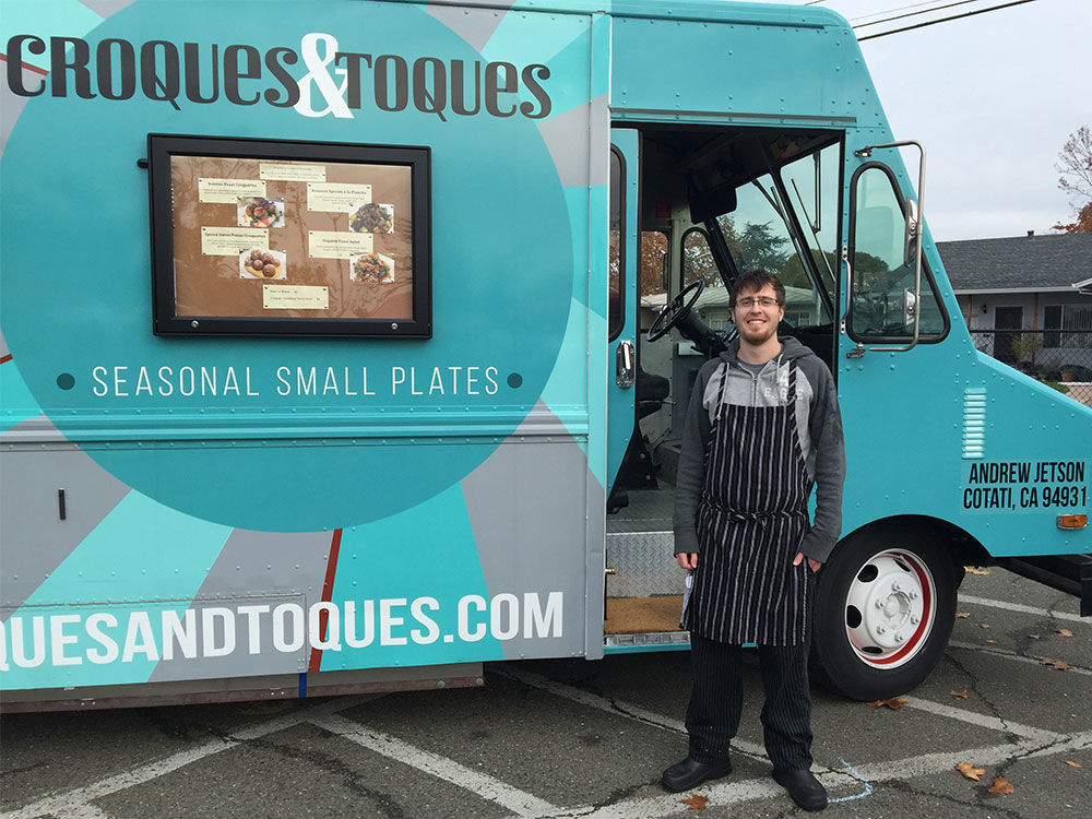Andrew Jetson of Croques and Toques, a food truck in Sonoma County.