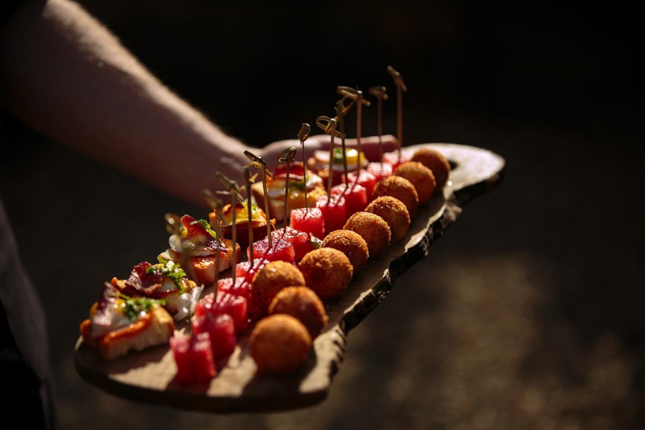 Barndiva executive chef Ryan Fancher and his crew went all out to create food for Perry Hoffman's wedding fit for a Michelin-starred chef, including the hors d'oeurves platter. 