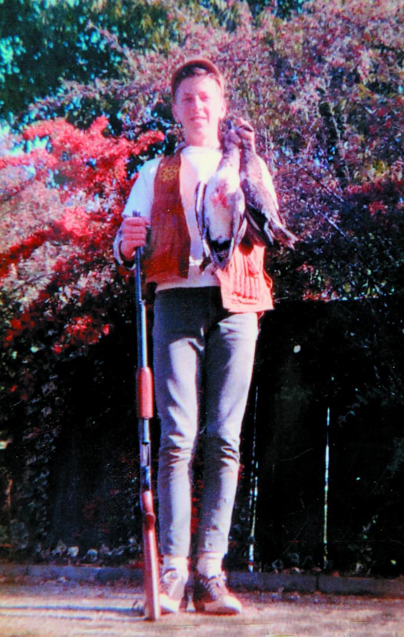 Mike Thompson in 1962, showing off his shotgun and the ducks he bagged. (Photo courtesy Mike Thompson)