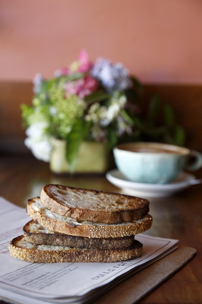 Slices of toast at Della Fattoria in Petaluma. (BETH SCHLANKER/ The Press Democrat) 