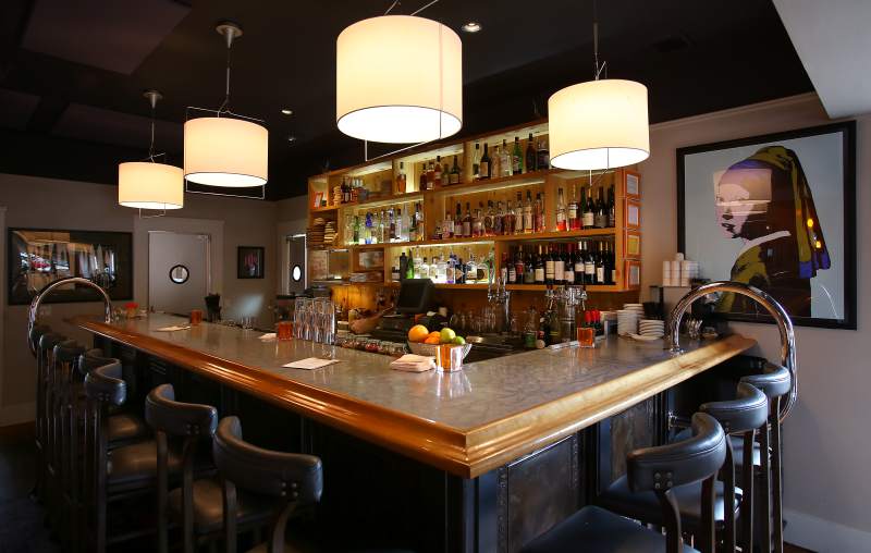 The indoor bar at Bravas Bar de Tapas, in Healdsburg. (Christopher Chung/ The Press Democrat)