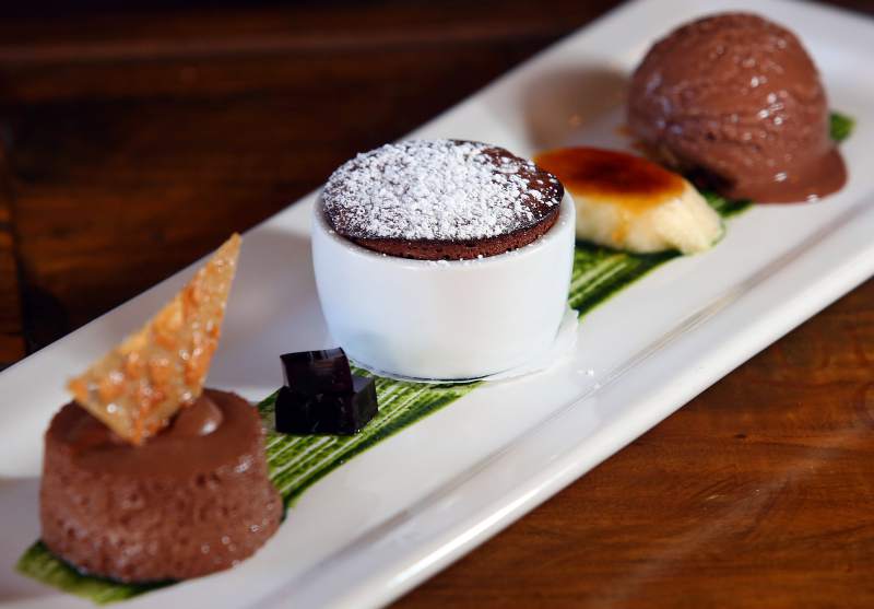 Chocolate Fetish served at LaSalette Restaurant in Sonoma, Thursday, Sept. 4, 2014. (Crista Jeremiason / The Press Democrat)