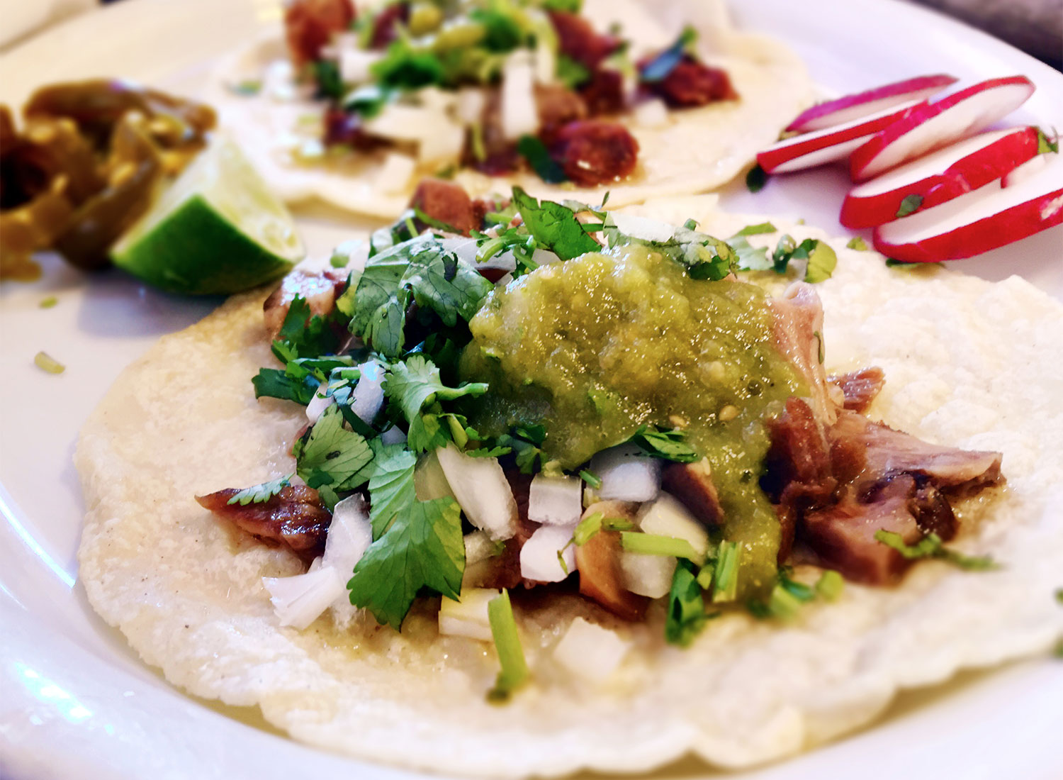 Lengua tacos at La Texanita in roseland, California. (Heather Irwin, PD)