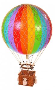 Hot air balloon rainbow