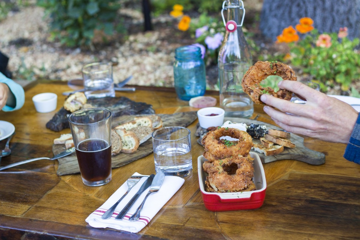 Buttermilk onion rings at Backyard in Forestville.