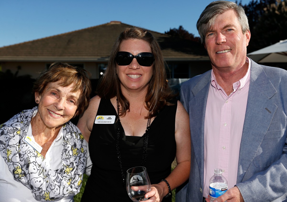 CCI board chair emeritus Jean Schulz, left, senior development director Lisa Cannon, and CEO Paul Mundell attend Canine Companions for Independence Sit Stay Sparkle gala in Santa Rosa.