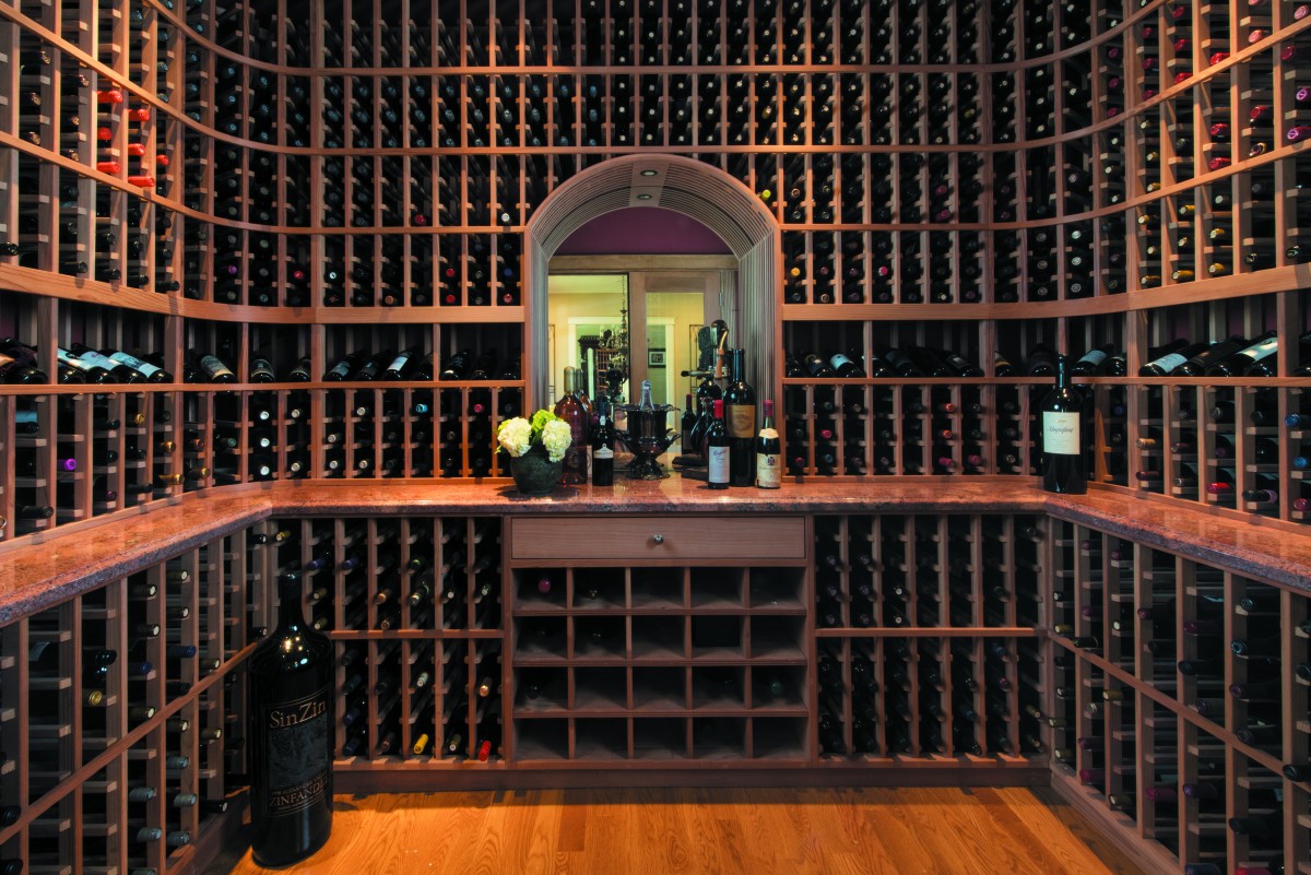 Conrad and Carolyn Trinks' 1,500-bottle-capacity wine room.