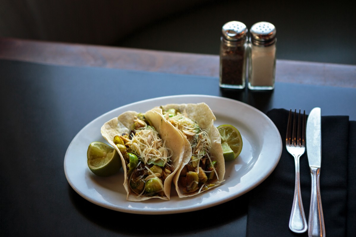 Brussel sprout tacos from Pub Republic in Petaluma. (Photo by Chris Hardy)