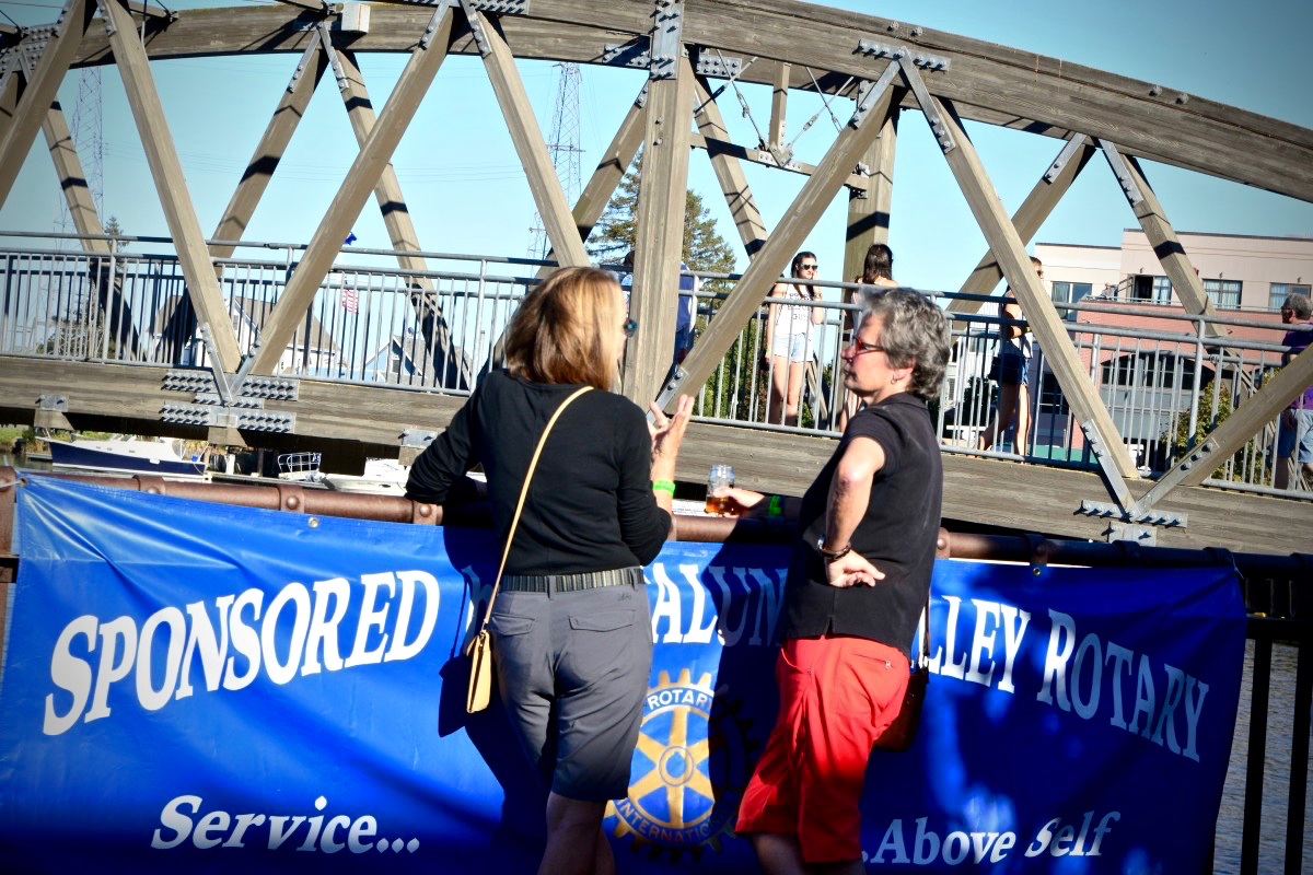 Enjoying the view of the river at Petaluma River Craft Beer Festival. (Photo by Tim Vallery)