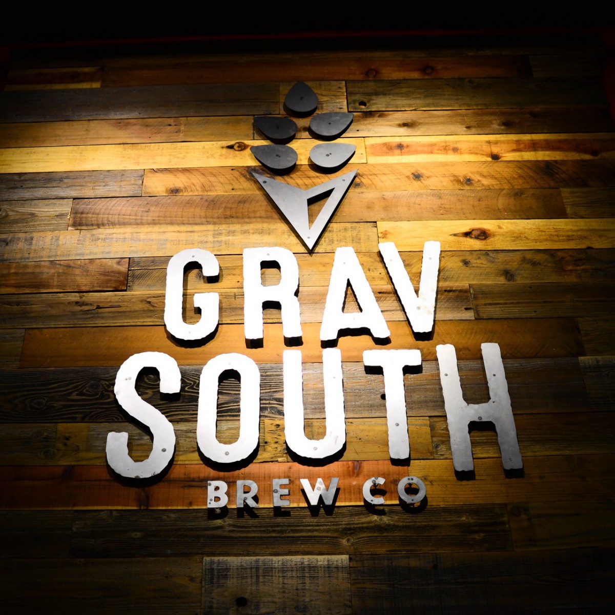 The sign at the entrance to the taproom at Grav South Brew Co. (Photo by Tim Vallery)