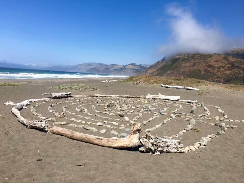 A visitor to Humboldt County's Lost Coast left this driftwood maze for others to enjoy. (Virginia Mason / For The Press Democrat)