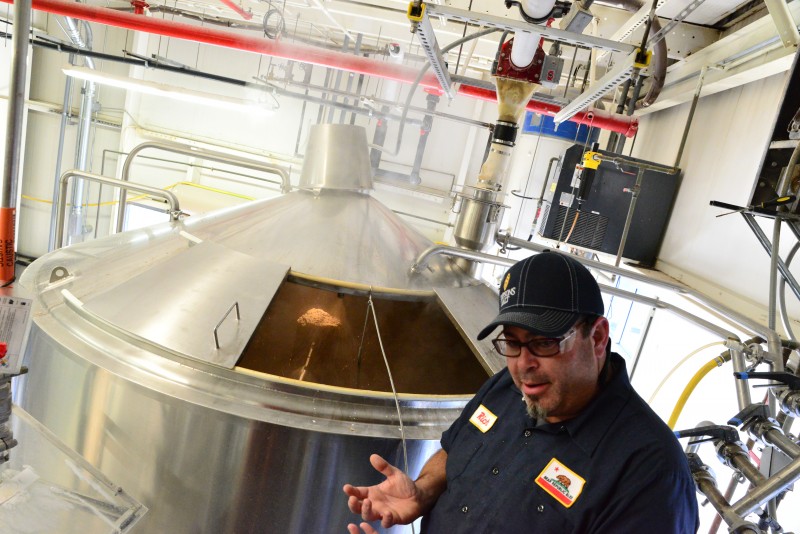 Richard Norgrove Jr. of Bear Republic Brewing Company speaking about their brewing process at their facility in Cloverdale. (Photo by Tim Vallery)