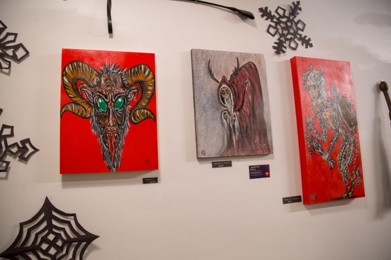 Krampus art work. (Photo by Estefany Gonzalez)
