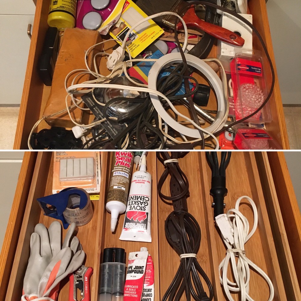 Before & After Utility drawer