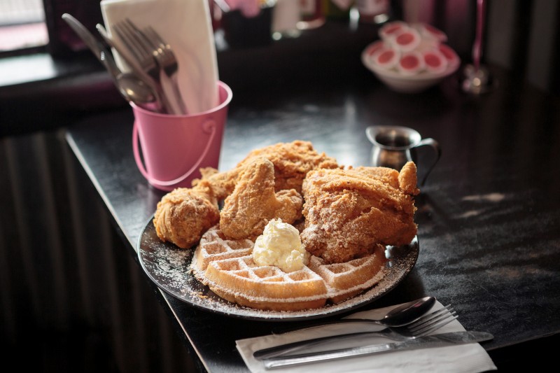 Fried chicken and waffles.