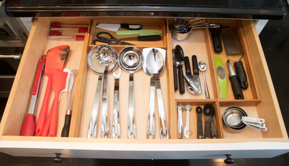 An organized kitchen drawer, courtesy of M