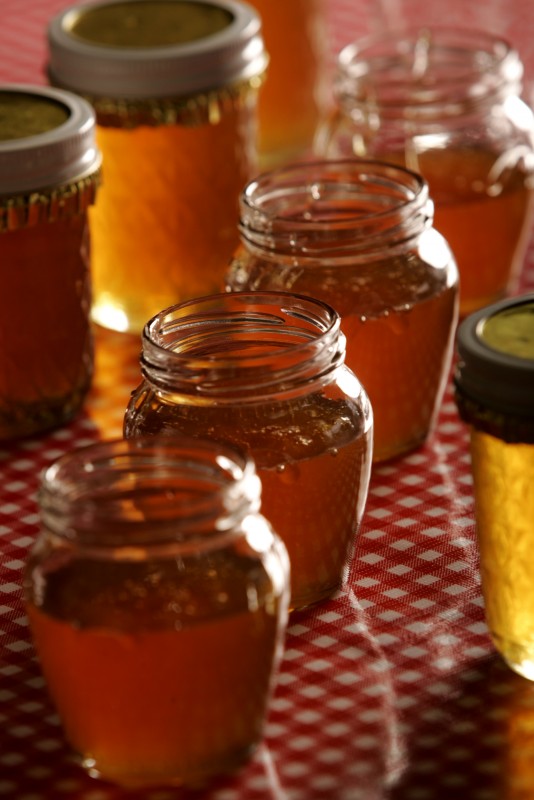 Freshly extracted lavender honey waits at the Lavender Bee Farm in Petaluma. ( Savor / Chad Surmick