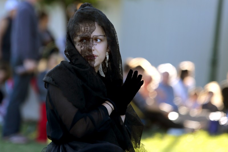 The Imaginists performed The Butterfly's Evil Spell/ El Malefic de la Mariposa, a play by Federico Garcia Lorca at Martin Luther King, Jr. Park in Santa Rosa, Friday, July 24, 2015. (Crista Jeremiason /