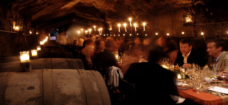 Dining in the caves at Buena Vista Winery, Sonoma, California