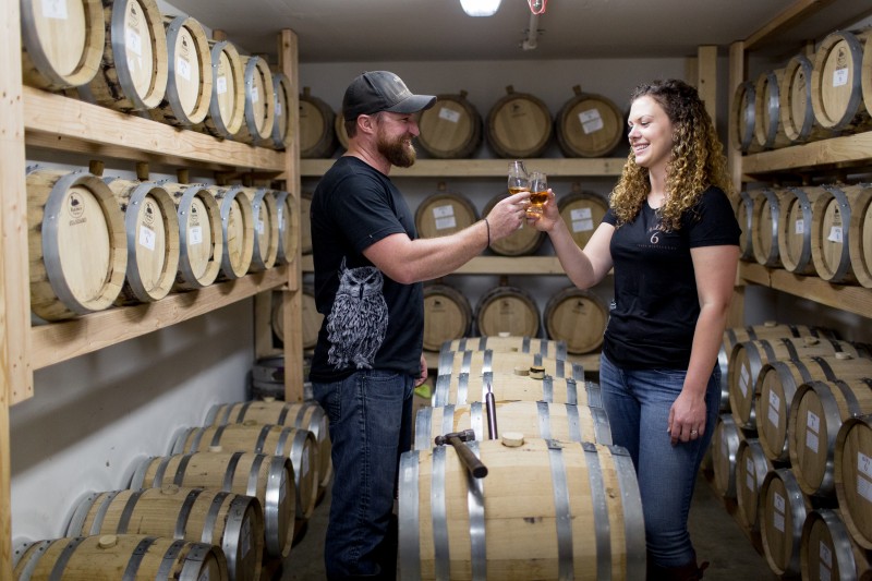 Jason and Krystle Jorgensen, of Alley 6 Craft Distillery, fell in love with the whiskey-making process after a trip to Scotland (Photo courtesy of Alley 6 Craft Distillery)