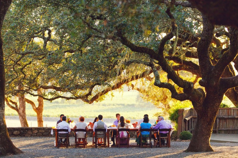 Dining al fresco at Beltane Ranch, Glen Ellen, California