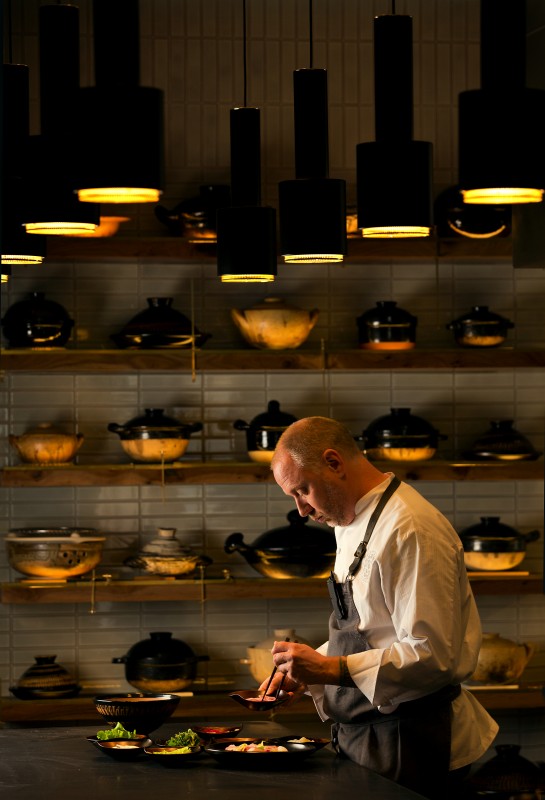 Chef Kyle Connaughton uses ceramic pots from his Japanese donabe collection to prepare his meticulous multicourse feasts. (John Burgess)