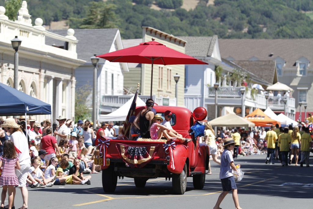 Watch the parade make its way around the historic Sonoma Plaza at this year’s “Hometown 4th of July Parade, Celebration and Fireworks Show.” It is an old-fashioned festival with food, drink and game booths. (Beth Schlanker/The Press Democrat)