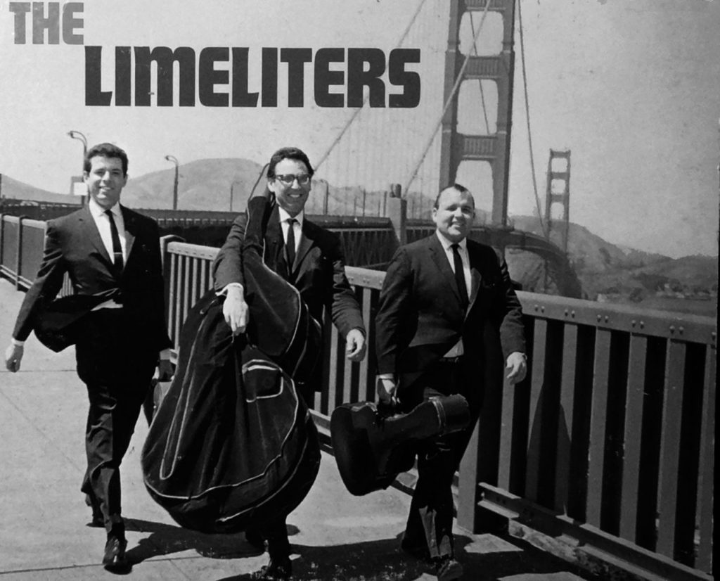 Limeliters album cover. L-R: baritone Alex Hassilev, bassist Lou Gottlieb, and tenor Glenn Yarbrough. Gottlieb admitted his was the weakest voice, but he made it up as the group’s “comicarranger-musicologist.”