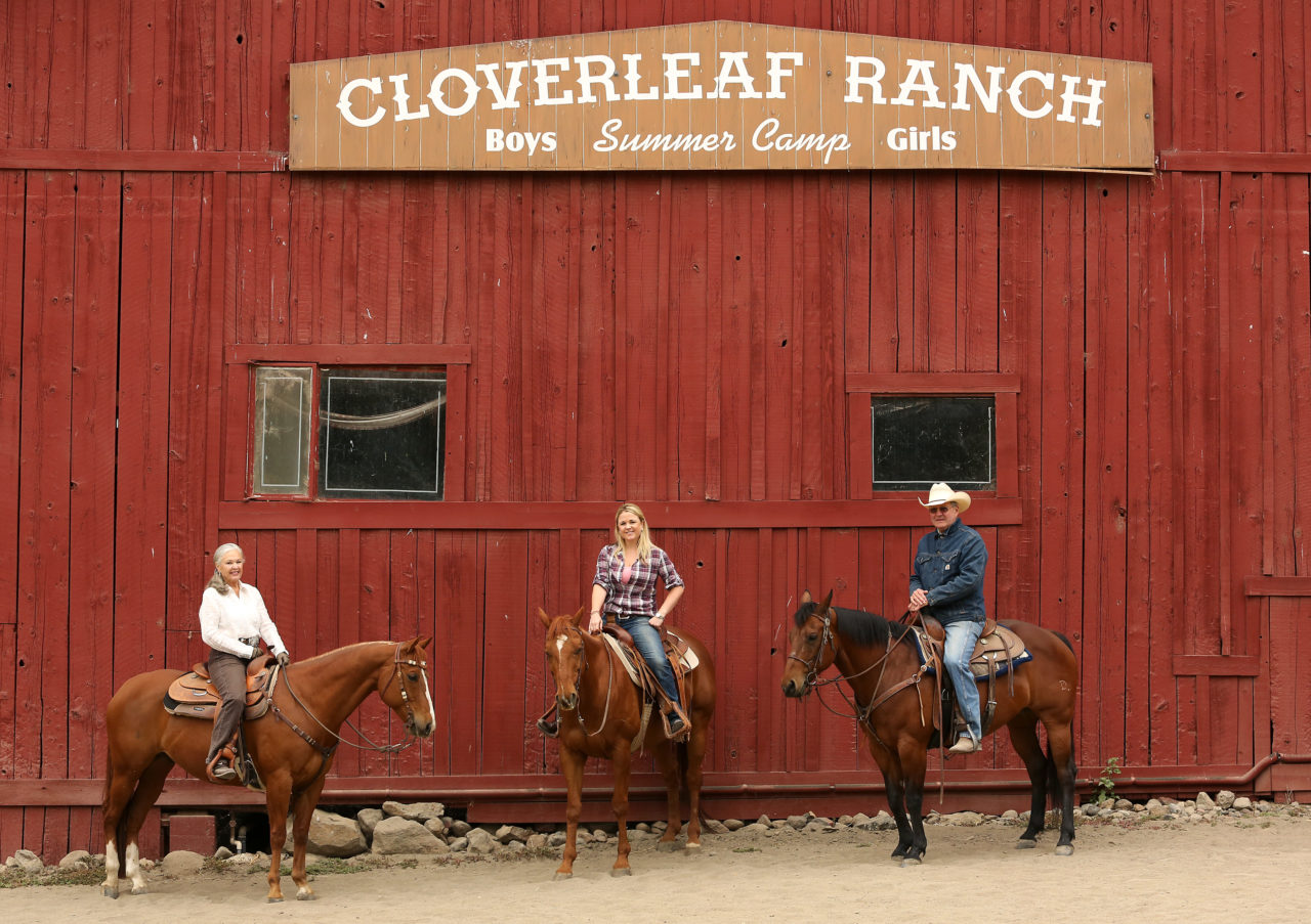5/12/2013: T8: Ginger DeGrange, from left, on horse Hank; Shawna DeGrange on Bill; and Rob DeGrange on Arnie at Cloverleaf Ranch in Santa Rosa PC: Shawna DeGrange, center, on Bill, with her parents Ginger DeGrange, left, on Hank and Ron DeGrange, right, on Arnie, at Cloverleaf Ranch in Santa Rosa, Wednesday, May 8, 2013. (Crista Jeremiason / The Press Democrat)