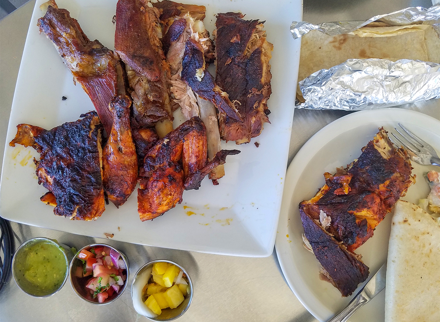 Petaluma BBQ spot features barbecue chicken, ribs, fresh salsas and tortillas. Heather Irwin/PD